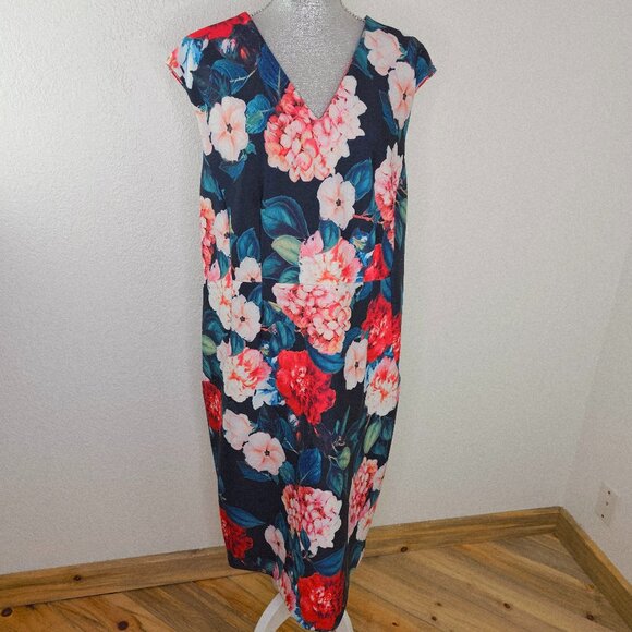 Calvin Klein Floral Sheath Scuba Dress Plus Size 22W - Picture 3 of 14